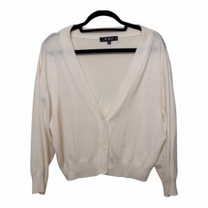 Classic Women's White Cardigan Sweater